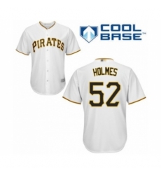 Youth Pittsburgh Pirates #52 Clay Holmes Authentic White Home Cool Base Baseball Player Jersey Youth Pittsburgh Pirates #52 Clay Holmes Authentic White Home Cool Base Baseball Player Jersey