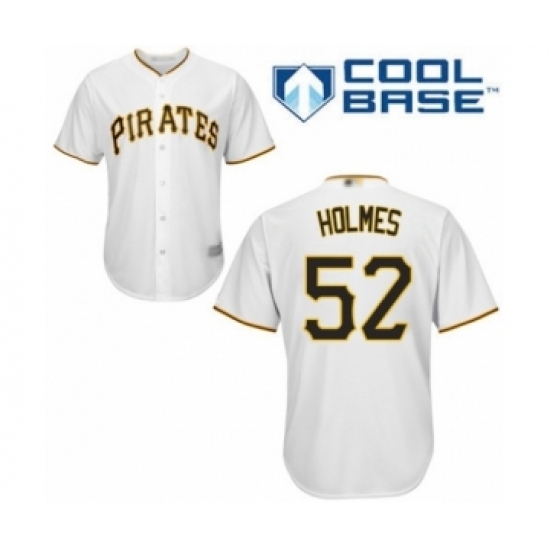 Youth Pittsburgh Pirates #52 Clay Holmes Authentic White Home Cool Base Baseball Player Jersey Youth Pittsburgh Pirates #52 Clay Holmes Authentic White Home Cool Base Baseball Player Jersey