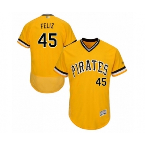 Men's Pittsburgh Pirates #45 Michael Feliz Gold Alternate Flex Base Authentic Collection Baseball Player Jersey Men's Pittsburgh Pirates #45 Michael Feliz Gold Alternate Flex Base Authentic Collection Baseball Player Jersey