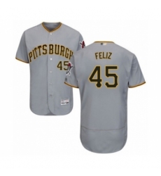 Men's Pittsburgh Pirates #45 Michael Feliz Grey Road Flex Base Authentic Collection Baseball Player Jersey Men's Pittsburgh Pirates #45 Michael Feliz Grey Road Flex Base Authentic Collection Baseball Player Jersey
