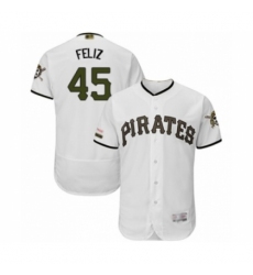 Men's Pittsburgh Pirates #45 Michael Feliz White Alternate Authentic Collection Flex Base Baseball Player Jersey Men's Pittsburgh Pirates #45 Michael Feliz White Alternate Authentic Collection Flex Base Baseball Player Jersey