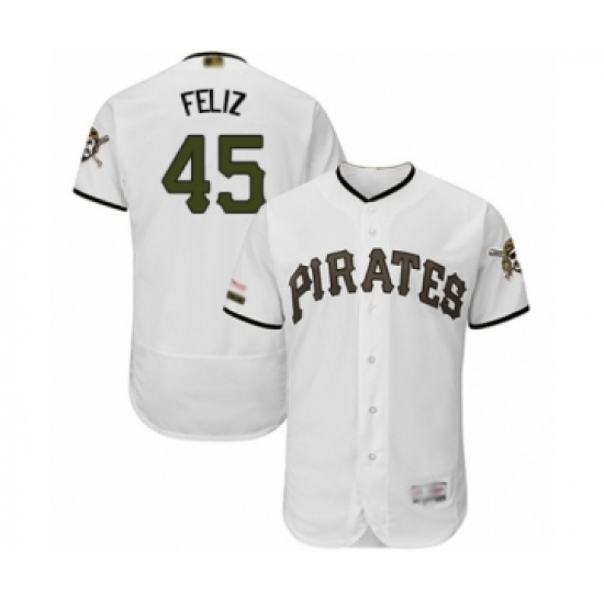 Men's Pittsburgh Pirates #45 Michael Feliz White Alternate Authentic Collection Flex Base Baseball Player Jersey Men's Pittsburgh Pirates #45 Michael Feliz White Alternate Authentic Collection Flex Base Baseball Player Jersey