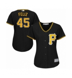 Women's Pittsburgh Pirates #45 Michael Feliz Authentic Black Alternate Cool Base Baseball Player Jersey Women's Pittsburgh Pirates #45 Michael Feliz Authentic Black Alternate Cool Base Baseball Player Jersey