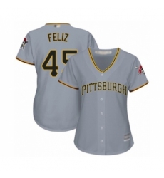 Women's Pittsburgh Pirates #45 Michael Feliz Authentic Grey Road Cool Base Baseball Player Jersey Women's Pittsburgh Pirates #45 Michael Feliz Authentic Grey Road Cool Base Baseball Player Jersey
