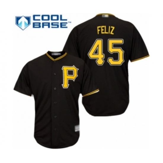 Youth Pittsburgh Pirates #45 Michael Feliz Authentic Black Alternate Cool Base Baseball Player Jersey Youth Pittsburgh Pirates #45 Michael Feliz Authentic Black Alternate Cool Base Baseball Player Jersey