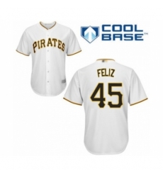 Youth Pittsburgh Pirates #45 Michael Feliz Authentic White Home Cool Base Baseball Player Jersey Youth Pittsburgh Pirates #45 Michael Feliz Authentic White Home Cool Base Baseball Player Jersey