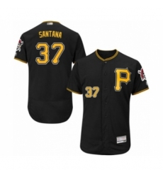Men's Pittsburgh Pirates #37 Edgar Santana Black Alternate Flex Base Authentic Collection Baseball Player Jersey Men's Pittsburgh Pirates #37 Edgar Santana Black Alternate Flex Base Authentic Collection Baseball Player Jersey