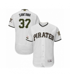 Men's Pittsburgh Pirates #37 Edgar Santana White Alternate Authentic Collection Flex Base Baseball Player Jersey Men's Pittsburgh Pirates #37 Edgar Santana White Alternate Authentic Collection Flex Base Baseball Player Jersey