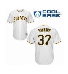 Youth Pittsburgh Pirates #37 Edgar Santana Authentic White Home Cool Base Baseball Player Jersey Youth Pittsburgh Pirates #37 Edgar Santana Authentic White Home Cool Base Baseball Player Jersey