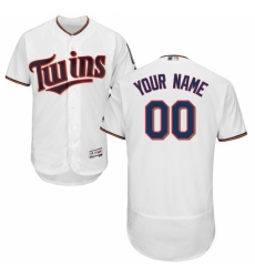 Men's Minnesota Twins Majestic Home White Flex Base Authentic Collection Custom Jersey
