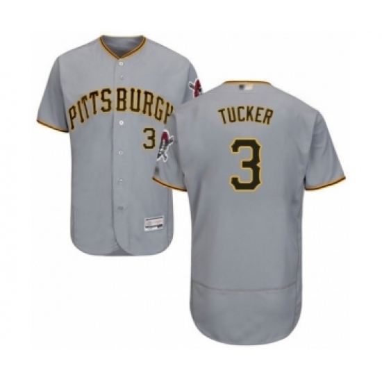 Men's Pittsburgh Pirates #3 Cole Tucker Grey Road Flex Base Authentic Collection Baseball Player Jersey Men's Pittsburgh Pirates #3 Cole Tucker Grey Road Flex Base Authentic Collection Baseball Player Jersey