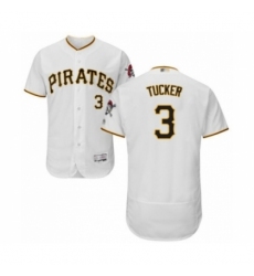 Men's Pittsburgh Pirates #3 Cole Tucker White Home Flex Base Authentic Collection Baseball Player Jersey Men's Pittsburgh Pirates #3 Cole Tucker White Home Flex Base Authentic Collection Baseball Player Jersey