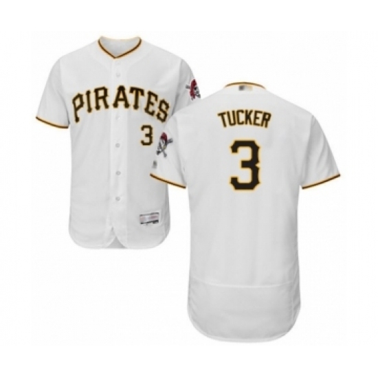 Men's Pittsburgh Pirates #3 Cole Tucker White Home Flex Base Authentic Collection Baseball Player Jersey Men's Pittsburgh Pirates #3 Cole Tucker White Home Flex Base Authentic Collection Baseball Player Jersey