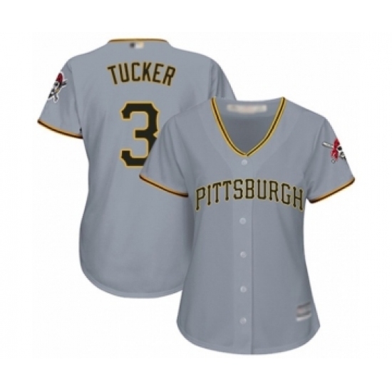 Women's Pittsburgh Pirates #3 Cole Tucker Authentic Grey Road Cool Base Baseball Player Jersey Women's Pittsburgh Pirates #3 Cole Tucker Authentic Grey Road Cool Base Baseball Player Jersey