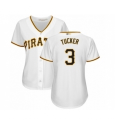 Women's Pittsburgh Pirates #3 Cole Tucker Authentic White Home Cool Base Baseball Player Jersey Women's Pittsburgh Pirates #3 Cole Tucker Authentic White Home Cool Base Baseball Player Jersey