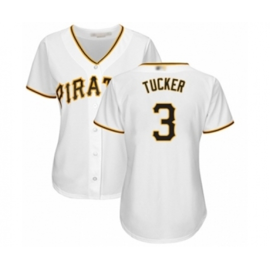 Women's Pittsburgh Pirates #3 Cole Tucker Authentic White Home Cool Base Baseball Player Jersey Women's Pittsburgh Pirates #3 Cole Tucker Authentic White Home Cool Base Baseball Player Jersey