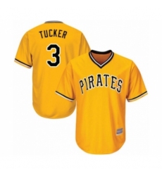 Youth Pittsburgh Pirates #3 Cole Tucker Authentic Gold Alternate Cool Base Baseball Player Jersey Youth Pittsburgh Pirates #3 Cole Tucker Authentic Gold Alternate Cool Base Baseball Player Jersey