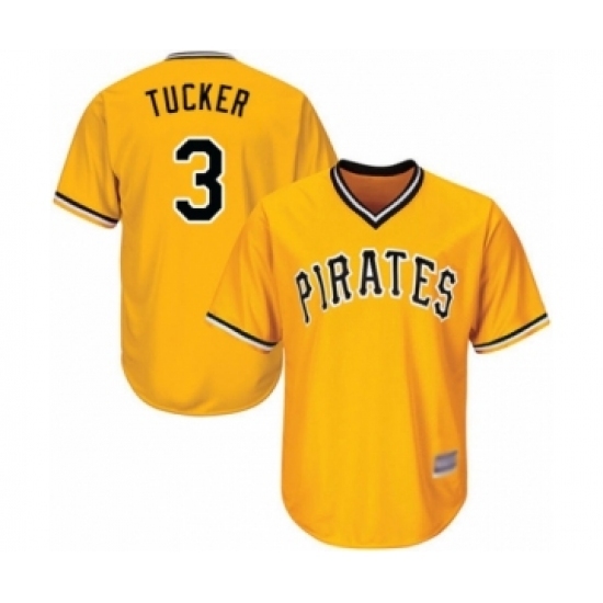 Youth Pittsburgh Pirates #3 Cole Tucker Authentic Gold Alternate Cool Base Baseball Player Jersey Youth Pittsburgh Pirates #3 Cole Tucker Authentic Gold Alternate Cool Base Baseball Player Jersey