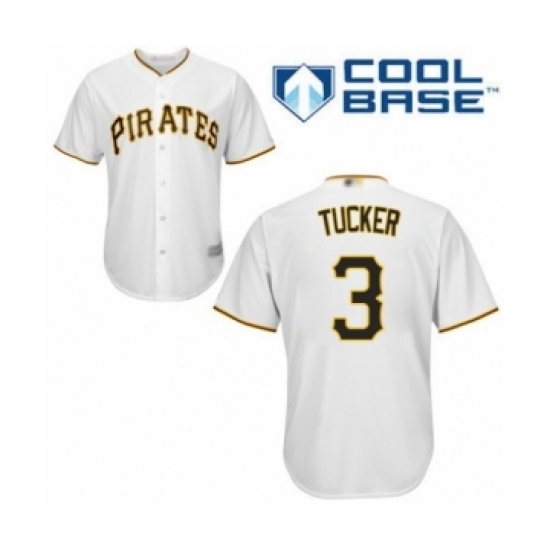 Youth Pittsburgh Pirates #3 Cole Tucker Authentic White Home Cool Base Baseball Player Jersey Youth Pittsburgh Pirates #3 Cole Tucker Authentic White Home Cool Base Baseball Player Jersey