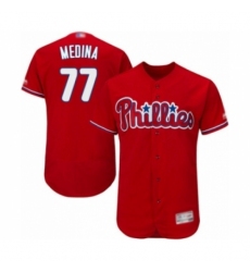 Men's Philadelphia Phillies #77 Adonis Medina Red Alternate Flex Base Authentic Collection Baseball Player Jersey Men's Philadelphia Phillies #77 Adonis Medina Red Alternate Flex Base Authentic Collection Baseball Player Jersey