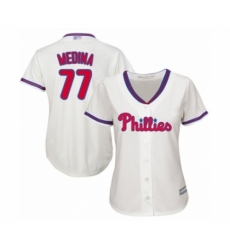 Women's Philadelphia Phillies #77 Adonis Medina Authentic Cream Alternate Cool Base Baseball Player Jersey Women's Philadelphia Phillies #77 Adonis Medina Authentic Cream Alternate Cool Base Baseball Player Jersey