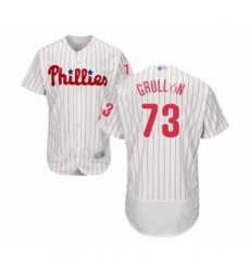 Men's Philadelphia Phillies #73 Deivy Grullon White Home Flex Base Authentic Collection Baseball Player Jersey