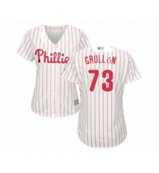 Women's Philadelphia Phillies #73 Deivy Grullon Authentic White Red Strip Home Cool Base Baseball Player Jersey