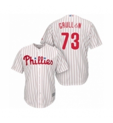 Youth Philadelphia Phillies #73 Deivy Grullon Authentic White Red Strip Home Cool Base Baseball Player Jersey