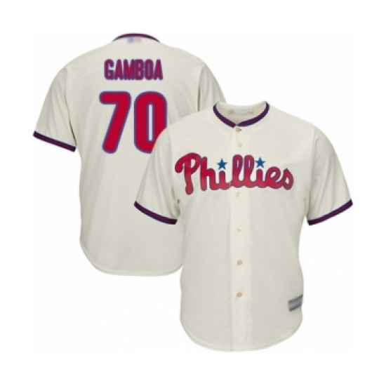 Youth Philadelphia Phillies #70 Arquimedes Gamboa Authentic Cream Alternate Cool Base Baseball Player Jersey Youth Philadelphia Phillies #70 Arquimedes Gamboa Authentic Cream Alternate Cool Base Baseball Player Jersey