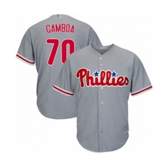 Youth Philadelphia Phillies #70 Arquimedes Gamboa Authentic Grey Road Cool Base Baseball Player Jersey Youth Philadelphia Phillies #70 Arquimedes Gamboa Authentic Grey Road Cool Base Baseball Player Jersey