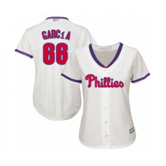 Women's Philadelphia Phillies #66 Edgar Garcia Authentic Cream Alternate Cool Base Baseball Player Jersey Women's Philadelphia Phillies #66 Edgar Garcia Authentic Cream Alternate Cool Base Baseball Player Jersey