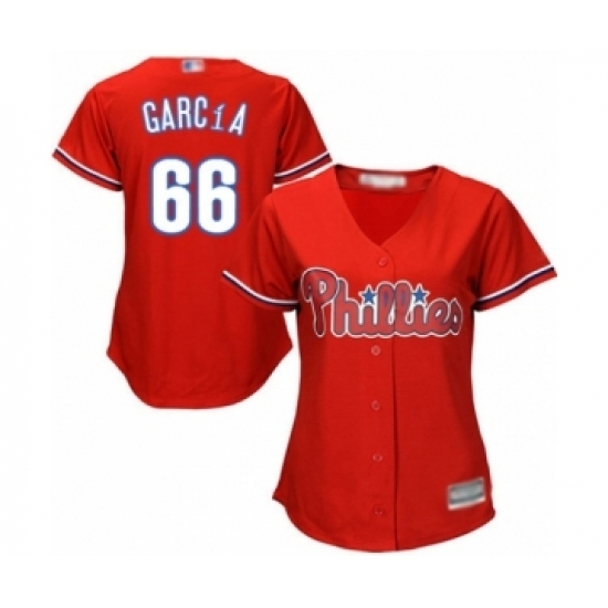 Women's Philadelphia Phillies #66 Edgar Garcia Authentic Red Alternate Cool Base Baseball Player Jersey Women's Philadelphia Phillies #66 Edgar Garcia Authentic Red Alternate Cool Base Baseball Player Jersey