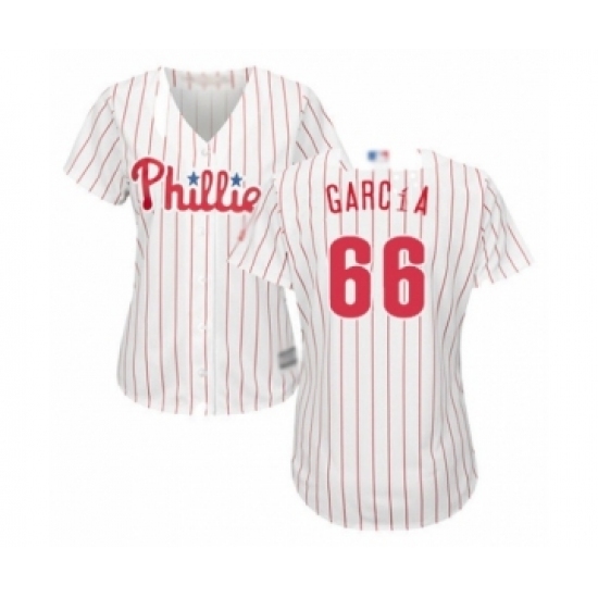 Women's Philadelphia Phillies #66 Edgar Garcia Authentic White Red Strip Home Cool Base Baseball Player Jersey Women's Philadelphia Phillies #66 Edgar Garcia Authentic White Red Strip Home Cool Base Baseball Player Jersey