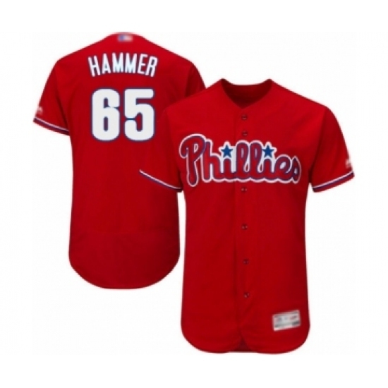 Men's Philadelphia Phillies #65 JD Hammer Red Alternate Flex Base Authentic Collection Baseball Player Jersey Men's Philadelphia Phillies #65 JD Hammer Red Alternate Flex Base Authentic Collection Baseball Player Jersey