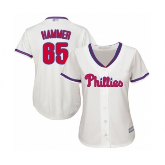 Women's Philadelphia Phillies #65 JD Hammer Authentic Cream Alternate Cool Base Baseball Player Jersey Women's Philadelphia Phillies #65 JD Hammer Authentic Cream Alternate Cool Base Baseball Player Jersey