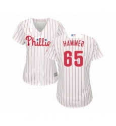Women's Philadelphia Phillies #65 JD Hammer Authentic White Red Strip Home Cool Base Baseball Player Jersey Women's Philadelphia Phillies #65 JD Hammer Authentic White Red Strip Home Cool Base Baseball Player Jersey
