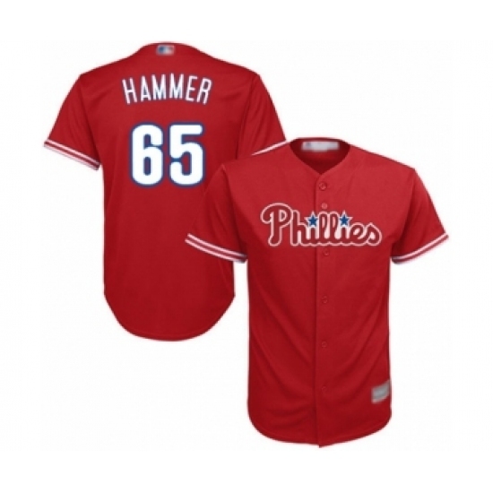 Youth Philadelphia Phillies #65 JD Hammer Authentic Red Alternate Cool Base Baseball Player Jersey Youth Philadelphia Phillies #65 JD Hammer Authentic Red Alternate Cool Base Baseball Player Jersey