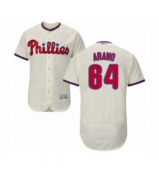 Men's Philadelphia Phillies #64 Victor Arano Cream Alternate Flex Base Authentic Collection Baseball Player Jersey
