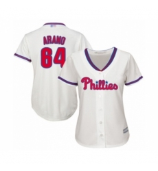 Women's Philadelphia Phillies #64 Victor Arano Authentic Cream Alternate Cool Base Baseball Player Jersey