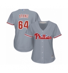 Women's Philadelphia Phillies #64 Victor Arano Authentic Grey Road Cool Base Baseball Player Jersey