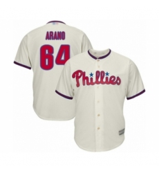 Youth Philadelphia Phillies #64 Victor Arano Authentic Cream Alternate Cool Base Baseball Player Jersey