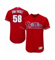 Men's Philadelphia Phillies #58 Seranthony Dominguez Red Alternate Flex Base Authentic Collection Baseball Player Jersey Men's Philadelphia Phillies #58 Seranthony Dominguez Red Alternate Flex Base Authentic Collection Baseball Player Jersey