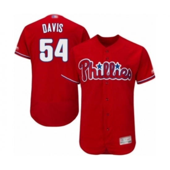 Men's Philadelphia Phillies #54 Austin Davis Red Alternate Flex Base Authentic Collection Baseball Player Jersey Men's Philadelphia Phillies #54 Austin Davis Red Alternate Flex Base Authentic Collection Baseball Player Jersey