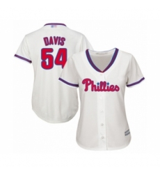 Women's Philadelphia Phillies #54 Austin Davis Authentic Cream Alternate Cool Base Baseball Player Jersey Women's Philadelphia Phillies #54 Austin Davis Authentic Cream Alternate Cool Base Baseball Player Jersey