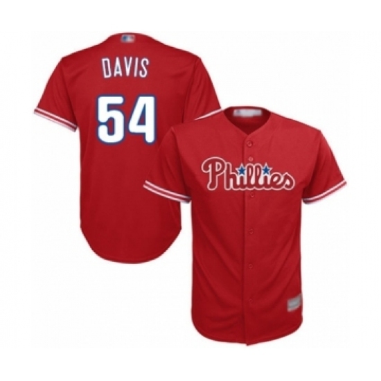 Youth Philadelphia Phillies #54 Austin Davis Authentic Red Alternate Cool Base Baseball Player Jersey Youth Philadelphia Phillies #54 Austin Davis Authentic Red Alternate Cool Base Baseball Player Jersey