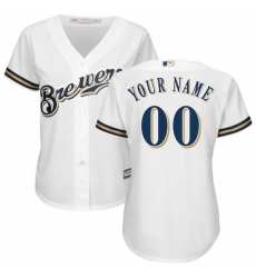 Women's Milwaukee Brewers Majestic White Home Cool Base Custom Jersey