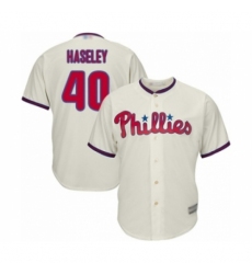 Youth Philadelphia Phillies #40 Adam Haseley Authentic Cream Alternate Cool Base Baseball Player Jersey Youth Philadelphia Phillies #40 Adam Haseley Authentic Cream Alternate Cool Base Baseball Player Jersey