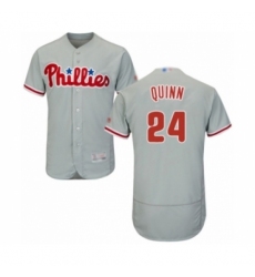 Men's Philadelphia Phillies #24 Roman Quinn Grey Road Flex Base Authentic Collection Baseball Player Jersey Men's Philadelphia Phillies #24 Roman Quinn Grey Road Flex Base Authentic Collection Baseball Player Jersey