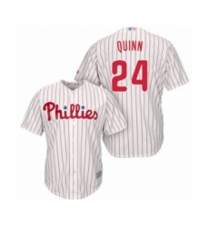 Youth Philadelphia Phillies #24 Roman Quinn Authentic White Red Strip Home Cool Base Baseball Player Jersey Youth Philadelphia Phillies #24 Roman Quinn Authentic White Red Strip Home Cool Base Baseball Player Jersey