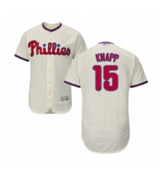Men's Philadelphia Phillies #15 Andrew Knapp Cream Alternate Flex Base Authentic Collection Baseball Player Jersey